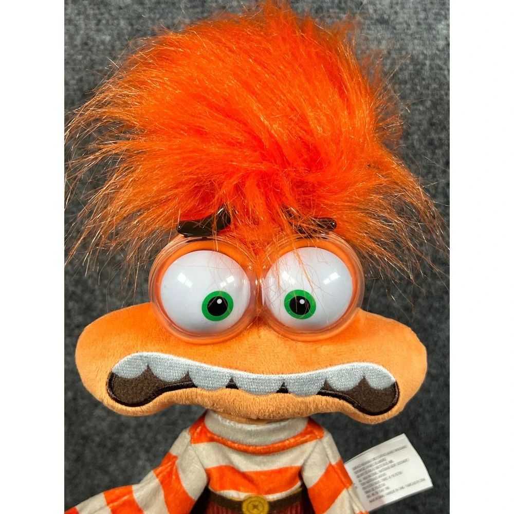 Disney Pixar Inside Out 2 Anxiety Plush Stuffed Toy Orange Hair Striped‎ Sweater